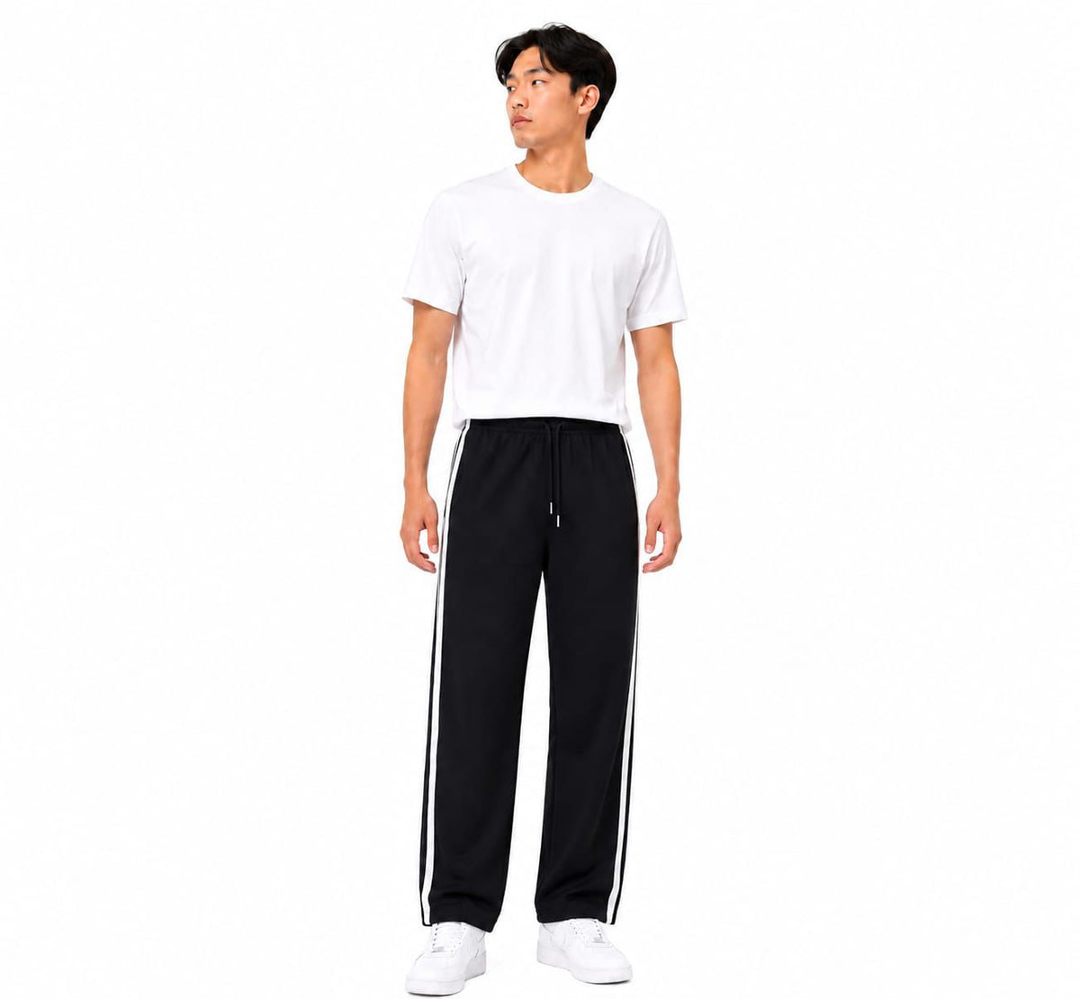 Black Contrast Stripe Joggers