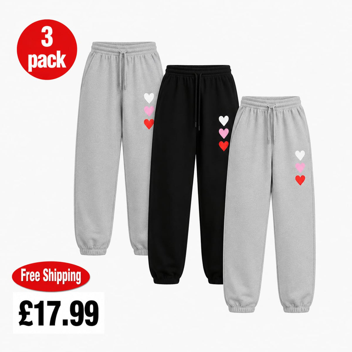 Heart Detail Cuffed Leg Trousers