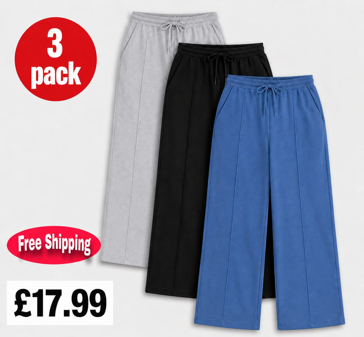 Relaxed Fit Wide Leg Sweatpants