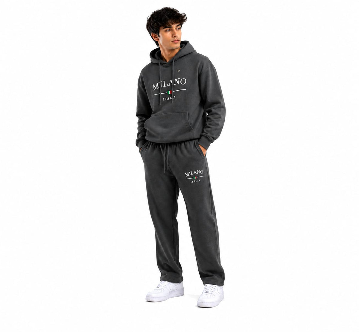 Milano Casual Wide Leg Hoodie Set